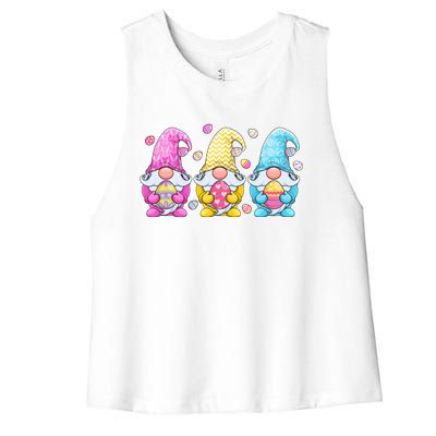 Gnome Easter Gift Gnomes Eggs Hunting Gift Women's Racerback Cropped Tank