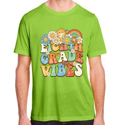 Groovy Eighth Grade Vibes Retro Teacher First Day Of School Gift Adult ChromaSoft Performance T-Shirt