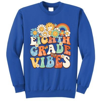 Groovy Eighth Grade Vibes Retro Teacher First Day Of School Gift Sweatshirt