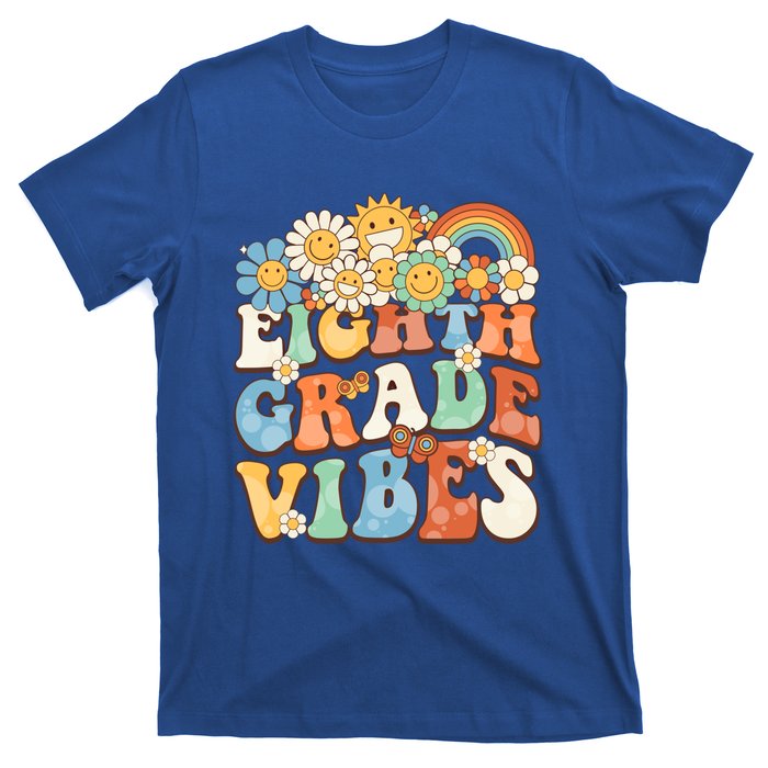 Groovy Eighth Grade Vibes Retro Teacher First Day Of School Gift T-Shirt