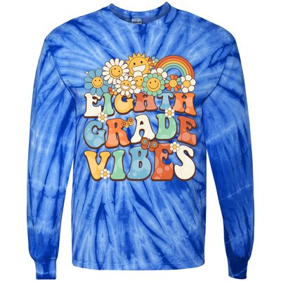 Groovy Eighth Grade Vibes Retro Teacher First Day Of School Gift Tie-Dye Long Sleeve Shirt