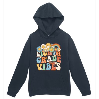 Groovy Eighth Grade Vibes Retro Teacher First Day Of School Gift Urban Pullover Hoodie