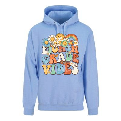 Groovy Eighth Grade Vibes Retro Teacher First Day Of School Gift Unisex Surf Hoodie