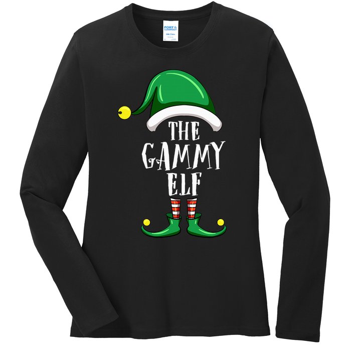 Gammy Elf Group Matching Family Christmas Funny Ladies Long Sleeve Shirt