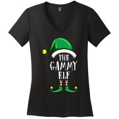 Gammy Elf Group Matching Family Christmas Funny Women's V-Neck T-Shirt