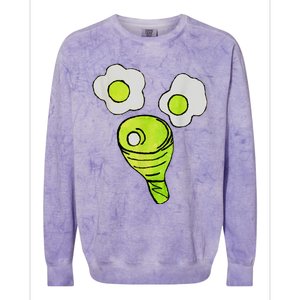 Green Eggs Ham Smile Face Brunch Breakfast Costume Colorblast Crewneck Sweatshirt