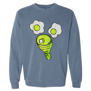 Green Eggs Ham Smile Face Brunch Breakfast Costume Garment-Dyed Sweatshirt