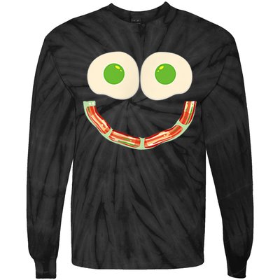 Green Eggs Ham Smile Face Brunch Breakfast Costume Tie-Dye Long Sleeve Shirt