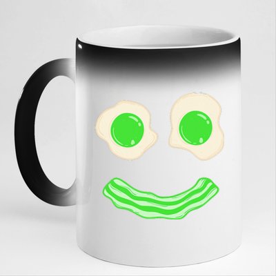 Green Eggs Ham Smile Face Brunch Breakfast Costume 11oz Black Color Changing Mug