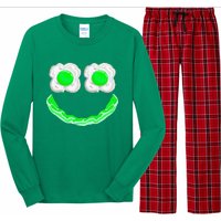 Green Eggs Ham Smile Face Brunch Breakfast Long Sleeve Pajama Set