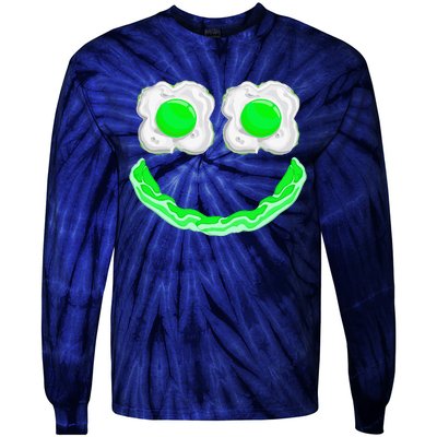 Green Eggs Ham Smile Face Brunch Breakfast Tie-Dye Long Sleeve Shirt