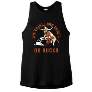 Give Em Hell Give Em Hell Ou Sucks Ladies PosiCharge Tri-Blend Wicking Tank