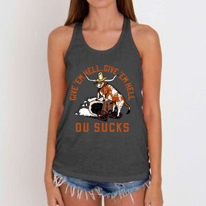 Give Em Hell Give Em Hell Ou Sucks Women's Knotted Racerback Tank