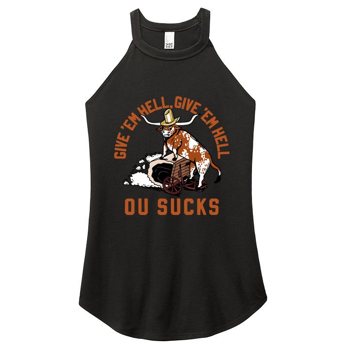 Give Em Hell Give Em Hell Ou Sucks Women's Perfect Tri Rocker Tank