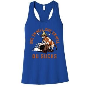 Give Em Hell Give Em Hell Ou Sucks Women's Racerback Tank