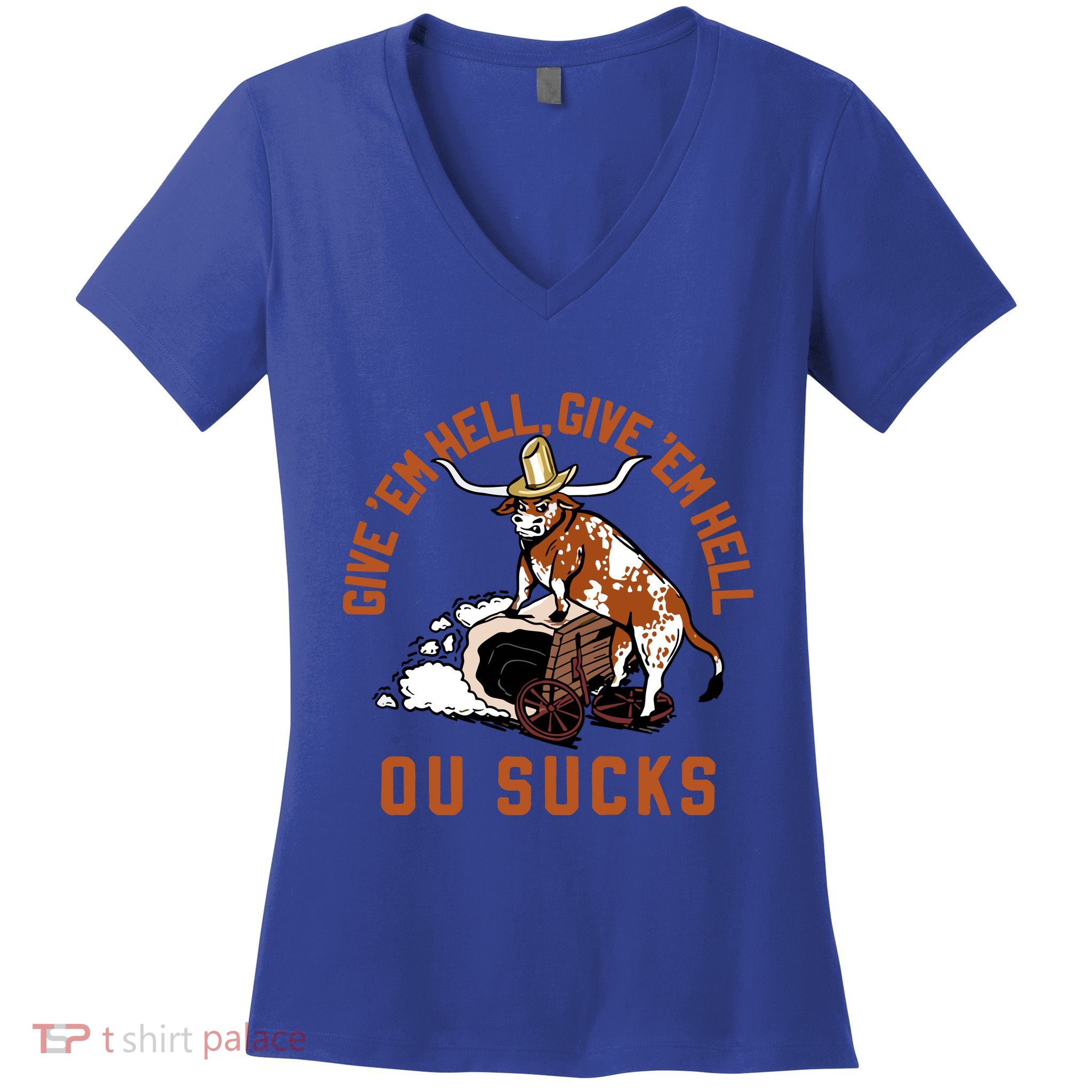 Give Em Hell Give Em Hell Ou Sucks Women's V-Neck T-Shirt