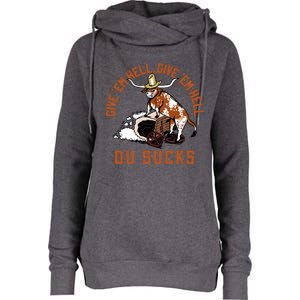 Give Em Hell Give Em Hell Ou Sucks Womens Funnel Neck Pullover Hood