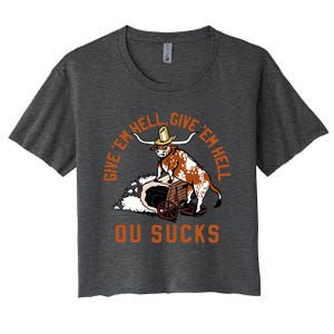 Give Em Hell Give Em Hell Ou Sucks Women's Crop Top Tee