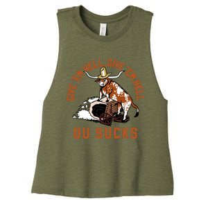 Give Em Hell Give Em Hell Ou Sucks Women's Racerback Cropped Tank