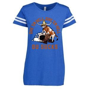 Give Em Hell Give Em Hell Ou Sucks Enza Ladies Jersey Football T-Shirt