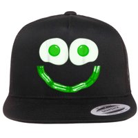 Green Eggs Ham Smile Face Brunch Breakfast Costume Flat Bill Trucker Hat