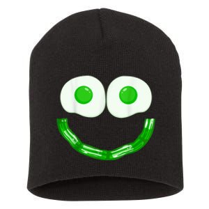 Green Eggs Ham Smile Face Brunch Breakfast Costume Short Acrylic Beanie