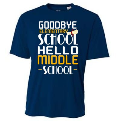 Goodbye Elementary Hello Middle School graduate Gift Cooling Performance Crew T-Shirt