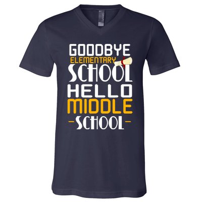 Goodbye Elementary Hello Middle School graduate Gift V-Neck T-Shirt