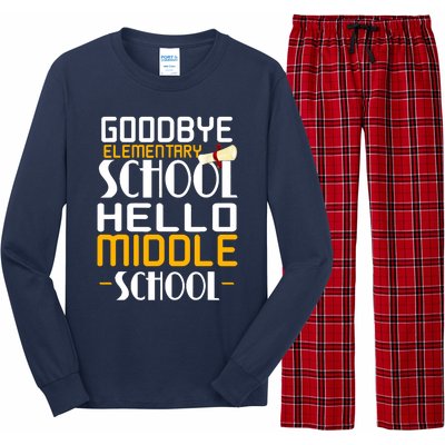 Goodbye Elementary Hello Middle School graduate Gift Long Sleeve Pajama Set