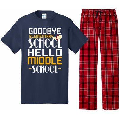 Goodbye Elementary Hello Middle School graduate Gift Pajama Set