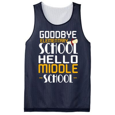 Goodbye Elementary Hello Middle School graduate Gift Mesh Reversible Basketball Jersey Tank