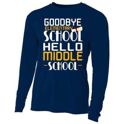 Goodbye Elementary Hello Middle School graduate Gift Cooling Performance Long Sleeve Crew