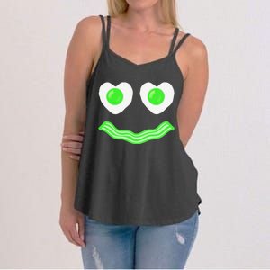 Green Eggs Ham Smile Face Brunch Breakfast Costume Women's Strappy Tank