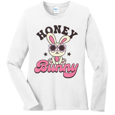 Groovy Easter Honey Bunny Happy Easter Day Ladies Long Sleeve Shirt