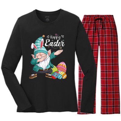 Gnome Easter  Happy Easter Outfit Easter Women's Long Sleeve Flannel Pajama Set 