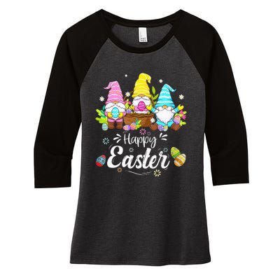 Gnome Easter  Happy Easter Outfit Easter Women's Tri-Blend 3/4-Sleeve Raglan Shirt