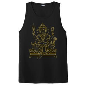 Ganesh Elephant Hindu God Ganesha Yoga Spiritual Meditation Funny Gift PosiCharge Competitor Tank