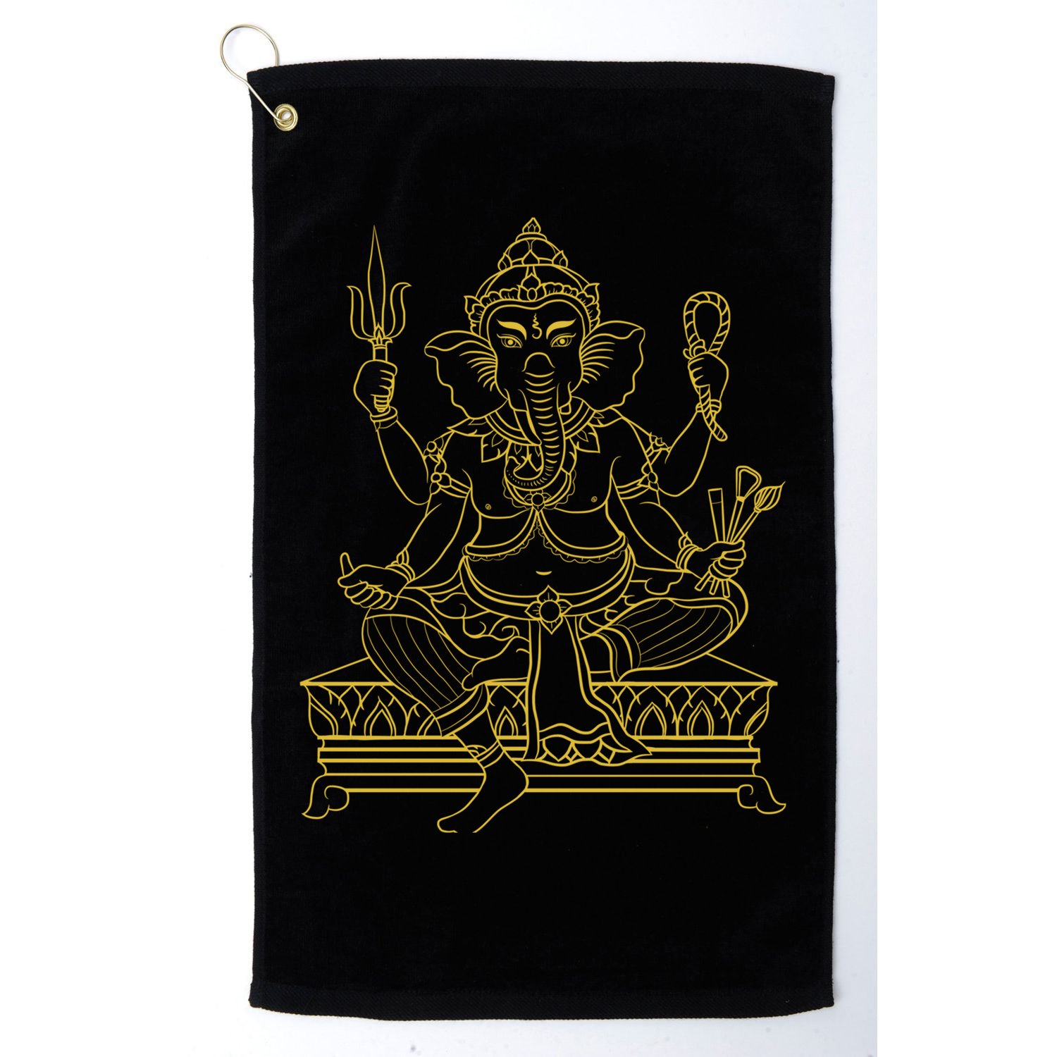 Ganesh Elephant Hindu God Ganesha Yoga Spiritual Meditation Funny Gift Golf Towel