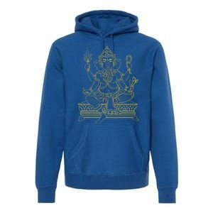 Ganesh Elephant Hindu God Ganesha Yoga Spiritual Meditation Funny Gift Premium Hoodie