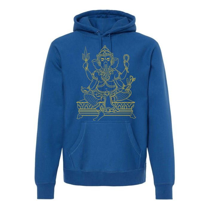 Ganesh Elephant Hindu God Ganesha Yoga Spiritual Meditation Funny Gift Premium Hoodie