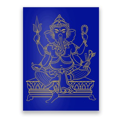 Ganesh Elephant Hindu God Ganesha Yoga Spiritual Meditation Funny Gift Poster