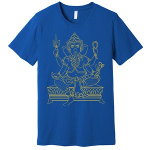 Ganesh Elephant Hindu God Ganesha Yoga Spiritual Meditation Funny Gift Premium T-Shirt