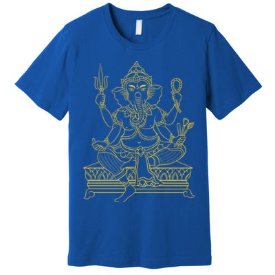 Ganesh Elephant Hindu God Ganesha Yoga Spiritual Meditation Funny Gift Premium T-Shirt