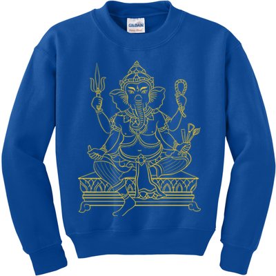 Ganesh Elephant Hindu God Ganesha Yoga Spiritual Meditation Funny Gift Kids Sweatshirt