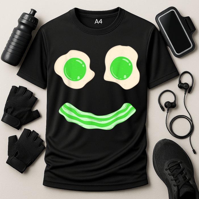 Green Eggs Ham Smile Face St Patrick's Day Cooling Performance Crew T-Shirt