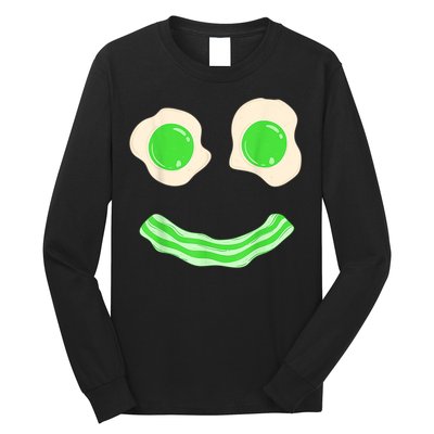 Green Eggs Ham Smile Face St Patrick's Day Long Sleeve Shirt