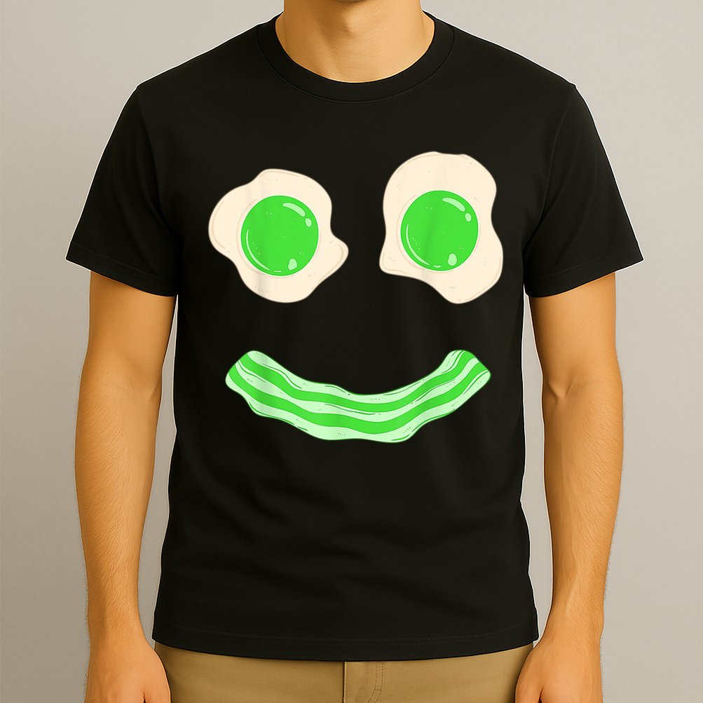 Green Eggs Ham Smile Face St Patrick's Day T-Shirt