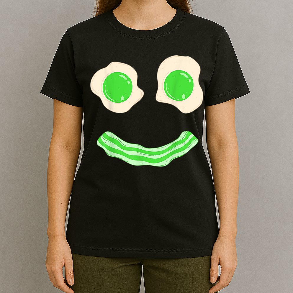 Green Eggs Ham Smile Face St Patrick's Day T-Shirt
