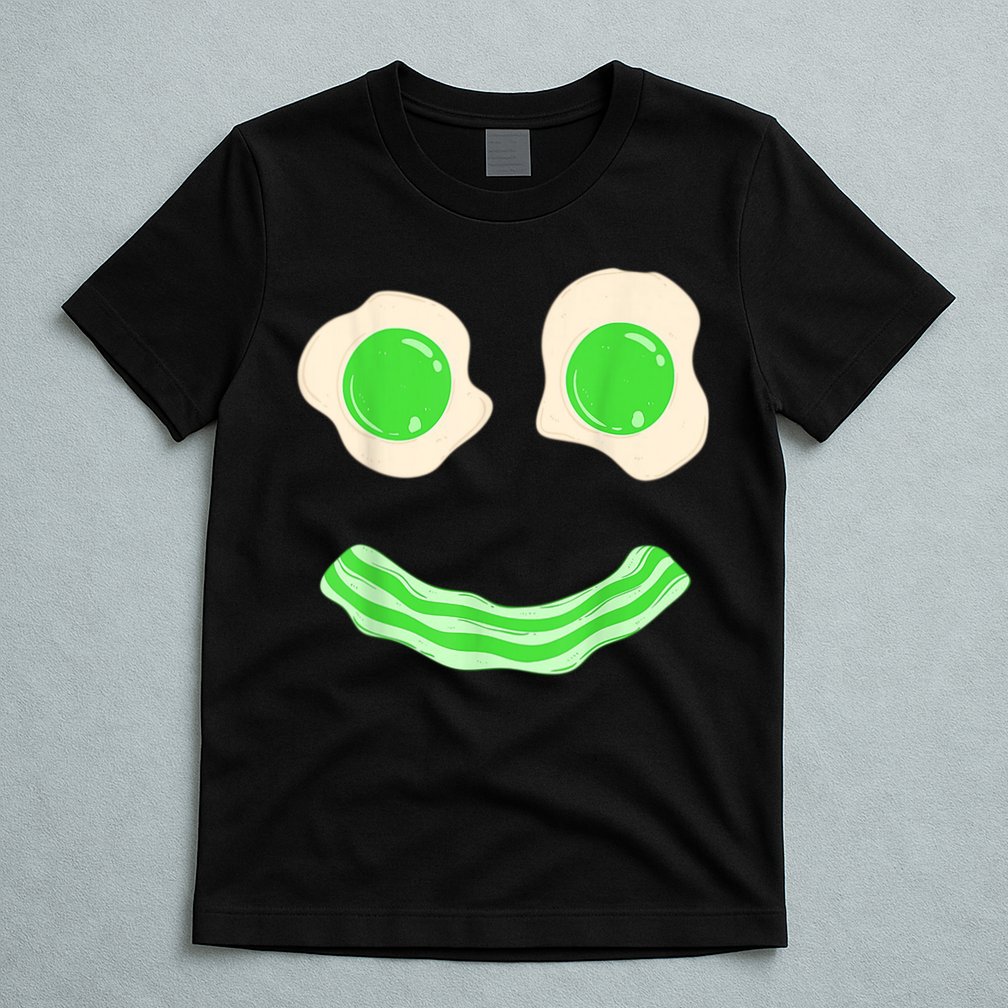 Green Eggs Ham Smile Face St Patrick's Day T-Shirt