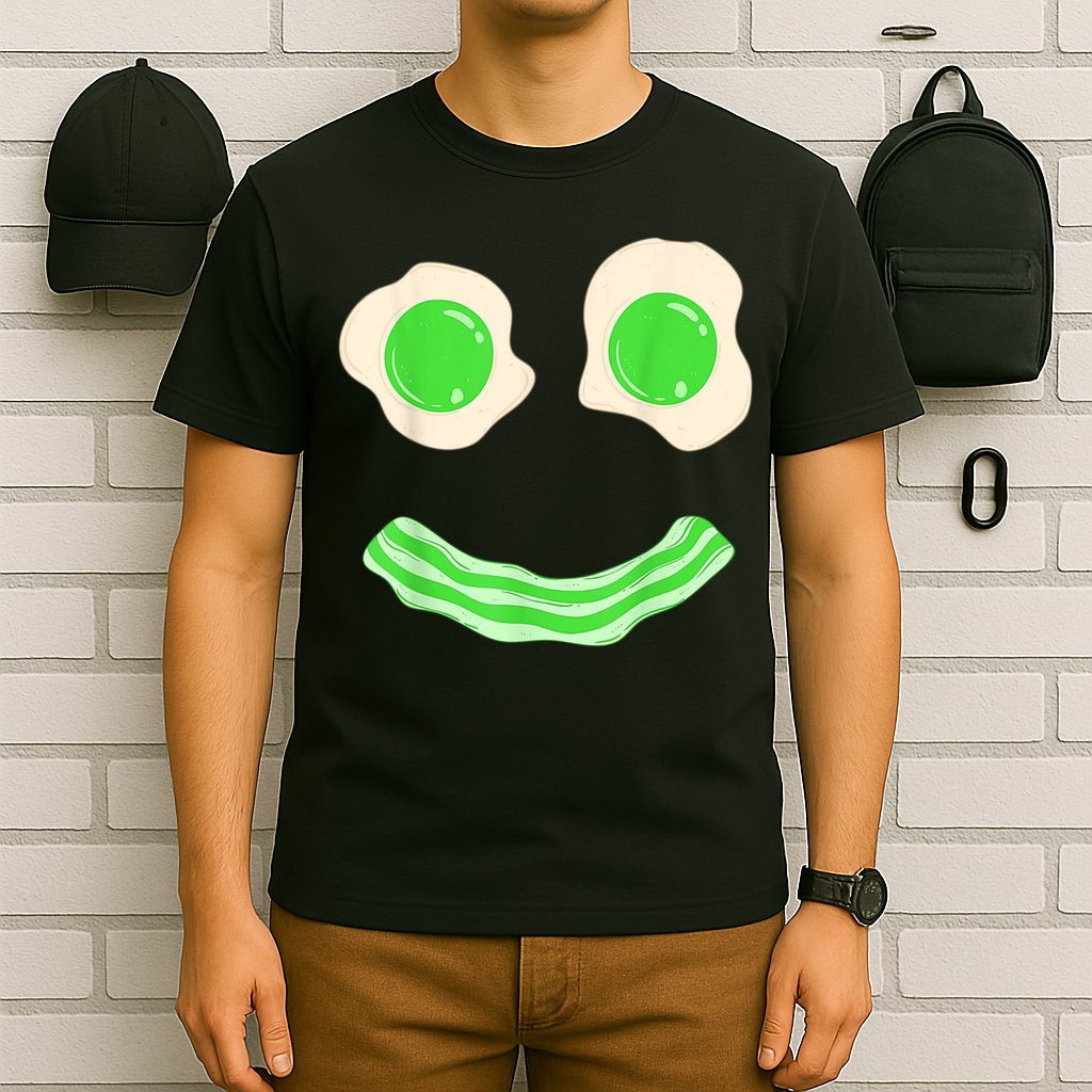 Green Eggs Ham Smile Face St Patrick's Day T-Shirt